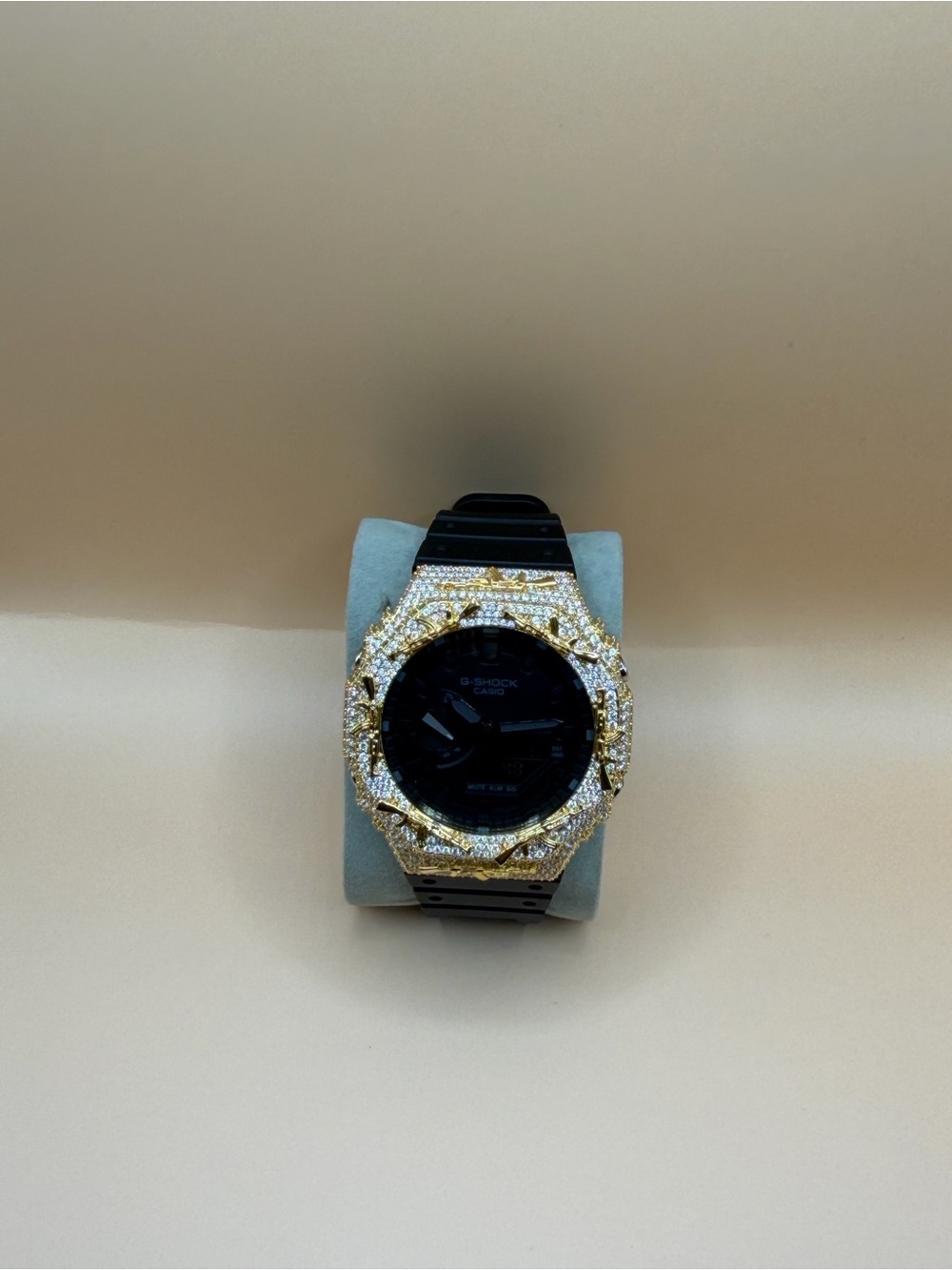 G-Shock Black Watch with Gold Crystal Bezel